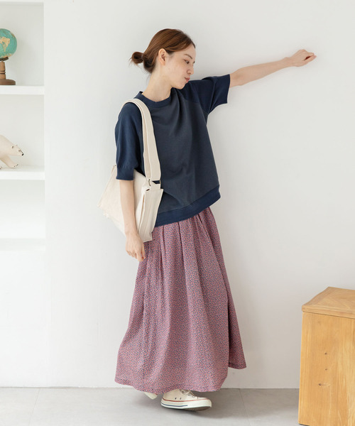 PAR ICI(パーリッシィ)の「かのこ編みニット×スウェットTシャツ(Tシャツ/カットソー・レディース・アイボリー/ネイビー/イエロー/サックスブルー・FREE)」の19枚目の写真