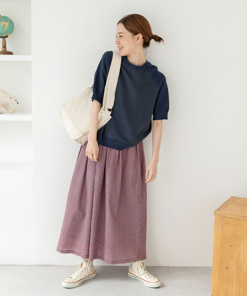 PAR ICI(パーリッシィ)の「かのこ編みニット×スウェットTシャツ(Tシャツ/カットソー・レディース・アイボリー/ネイビー/イエロー/サックスブルー・FREE)」の18枚目の写真
