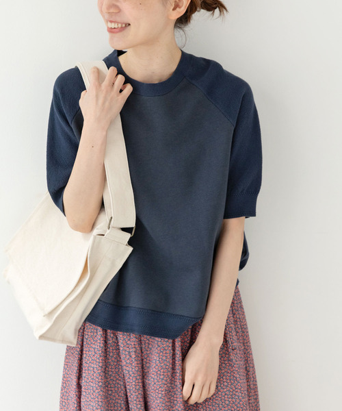 PAR ICI(パーリッシィ)の「かのこ編みニット×スウェットTシャツ(Tシャツ/カットソー・レディース・アイボリー/ネイビー/イエロー/サックスブルー・FREE)」の13枚目の写真