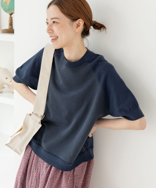 PAR ICI(パーリッシィ)の「かのこ編みニット×スウェットTシャツ(Tシャツ/カットソー・レディース・アイボリー/ネイビー/イエロー/サックスブルー・FREE)」の14枚目の写真