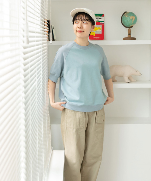 PAR ICI(パーリッシィ)の「かのこ編みニット×スウェットTシャツ(Tシャツ/カットソー・レディース・アイボリー/ネイビー/イエロー/サックスブルー・FREE)」の10枚目の写真