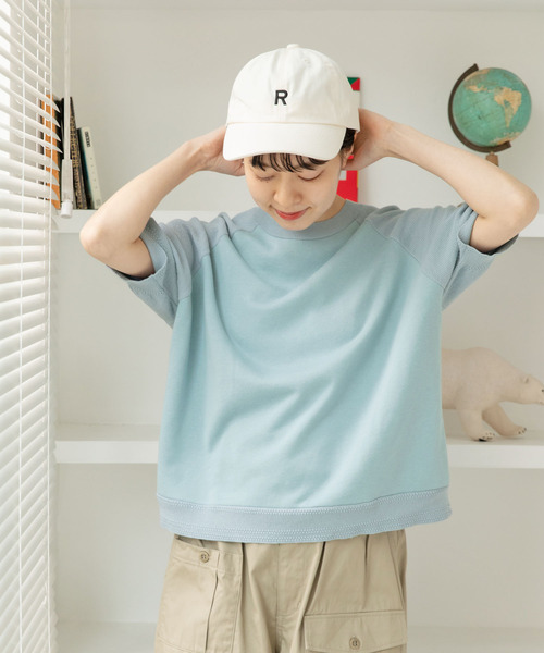PAR ICI(パーリッシィ)の「かのこ編みニット×スウェットTシャツ(Tシャツ/カットソー・レディース・アイボリー/ネイビー/イエロー/サックスブルー・FREE)」の6枚目の写真