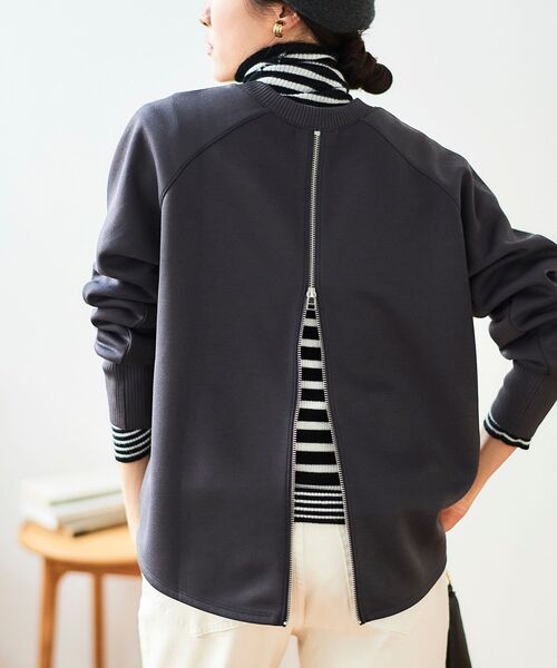 《WEB限定アイテム》バックジップボンディングトップス(Tシャツ/カットソー)|le.coeur blanc(ルクールブラン) 《WEB限定アイテム》バックジップボンディングトップス(Tシャツ/カットソー)|le.coeur blanc(ルクールブラン)