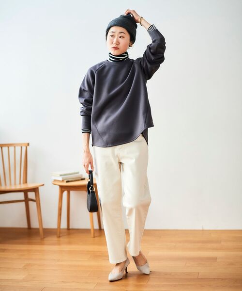 《WEB限定アイテム》バックジップボンディングトップス(Tシャツ/カットソー)|le.coeur blanc(ルクールブラン) 《WEB限定アイテム》バックジップボンディングトップス(Tシャツ/カットソー)|le.coeur blanc(ルクールブラン)