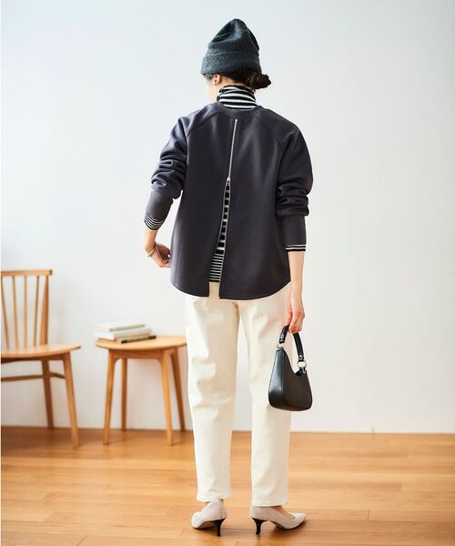 《WEB限定アイテム》バックジップボンディングトップス(Tシャツ/カットソー)|le.coeur blanc(ルクールブラン) 《WEB限定アイテム》バックジップボンディングトップス(Tシャツ/カットソー)|le.coeur blanc(ルクールブラン)