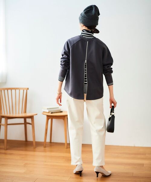 《WEB限定アイテム》バックジップボンディングトップス(Tシャツ/カットソー)|le.coeur blanc(ルクールブラン) 《WEB限定アイテム》バックジップボンディングトップス(Tシャツ/カットソー)|le.coeur blanc(ルクールブラン)
