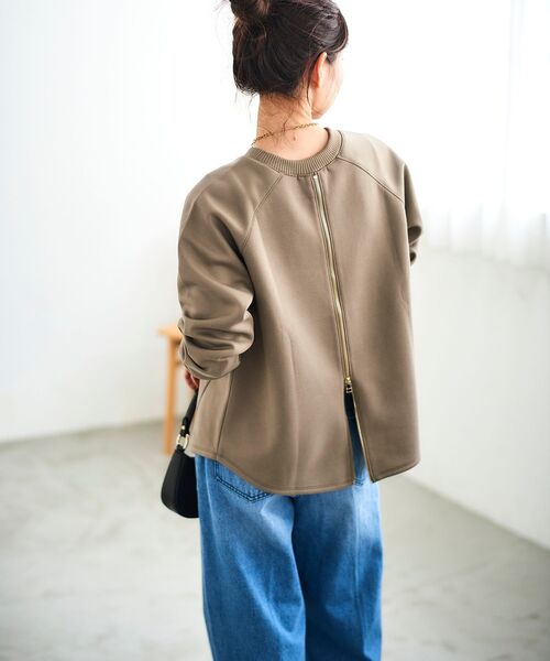 《WEB限定アイテム》バックジップボンディングトップス(Tシャツ/カットソー)|le.coeur blanc(ルクールブラン) 《WEB限定アイテム》バックジップボンディングトップス(Tシャツ/カットソー)|le.coeur blanc(ルクールブラン)