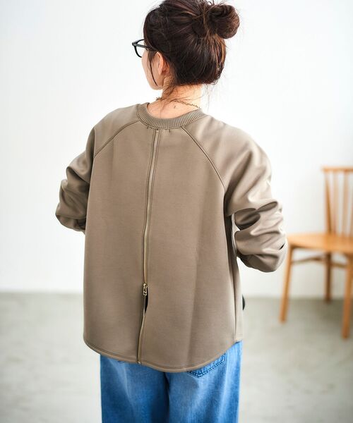 《WEB限定アイテム》バックジップボンディングトップス(Tシャツ/カットソー)|le.coeur blanc(ルクールブラン) 《WEB限定アイテム》バックジップボンディングトップス(Tシャツ/カットソー)|le.coeur blanc(ルクールブラン)