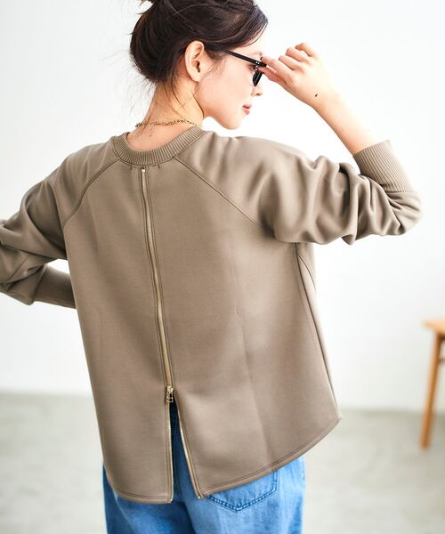 《WEB限定アイテム》バックジップボンディングトップス(Tシャツ/カットソー)|le.coeur blanc(ルクールブラン) 《WEB限定アイテム》バックジップボンディングトップス(Tシャツ/カットソー)|le.coeur blanc(ルクールブラン)