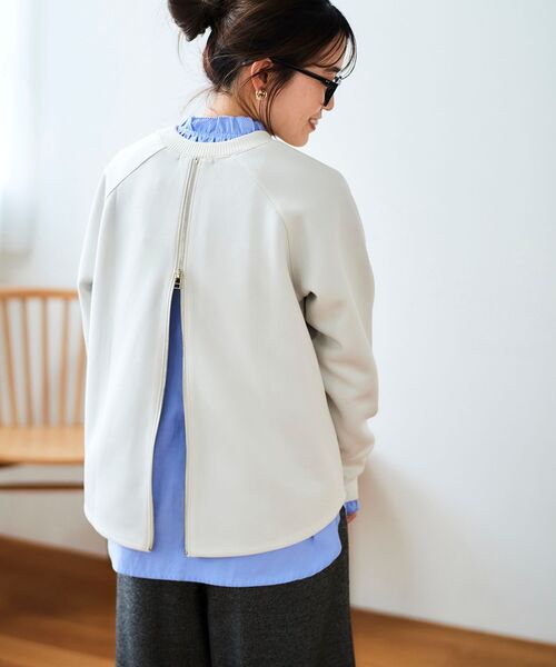 《WEB限定アイテム》バックジップボンディングトップス(Tシャツ/カットソー)|le.coeur blanc(ルクールブラン) 《WEB限定アイテム》バックジップボンディングトップス(Tシャツ/カットソー)|le.coeur blanc(ルクールブラン)