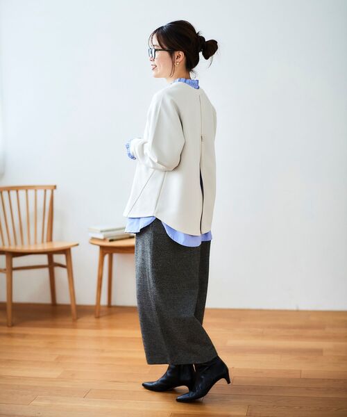 《WEB限定アイテム》バックジップボンディングトップス(Tシャツ/カットソー)|le.coeur blanc(ルクールブラン) 《WEB限定アイテム》バックジップボンディングトップス(Tシャツ/カットソー)|le.coeur blanc(ルクールブラン)