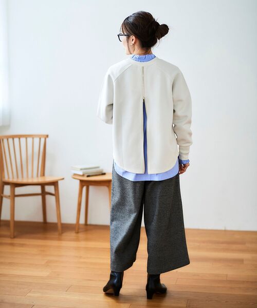 《WEB限定アイテム》バックジップボンディングトップス(Tシャツ/カットソー)|le.coeur blanc(ルクールブラン) 《WEB限定アイテム》バックジップボンディングトップス(Tシャツ/カットソー)|le.coeur blanc(ルクールブラン)