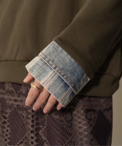 【ZOZO限定商品】デニムポケットドッキングトップス（スウェット）｜DOLLUPOOPS（ドールアップウップス）