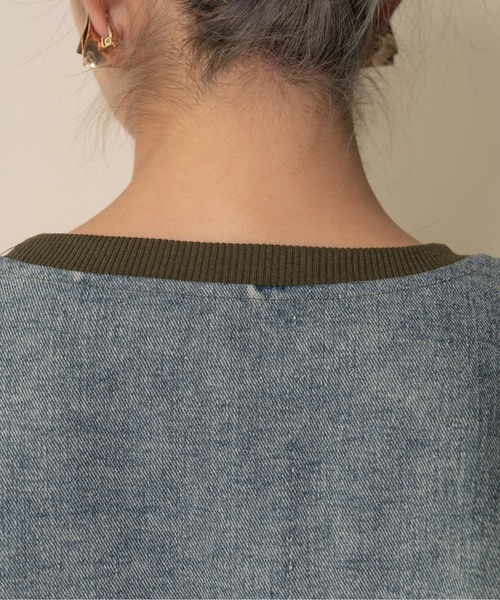 【ZOZO限定商品】デニムポケットドッキングトップス（スウェット）｜DOLLUPOOPS（ドールアップウップス）