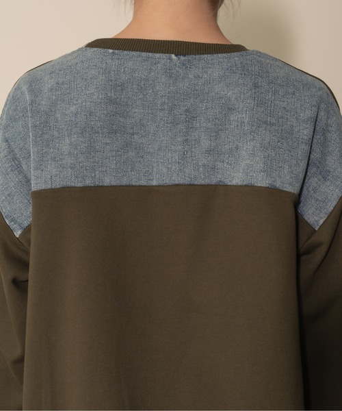 【ZOZO限定商品】デニムポケットドッキングトップス（スウェット）｜DOLLUPOOPS（ドールアップウップス）