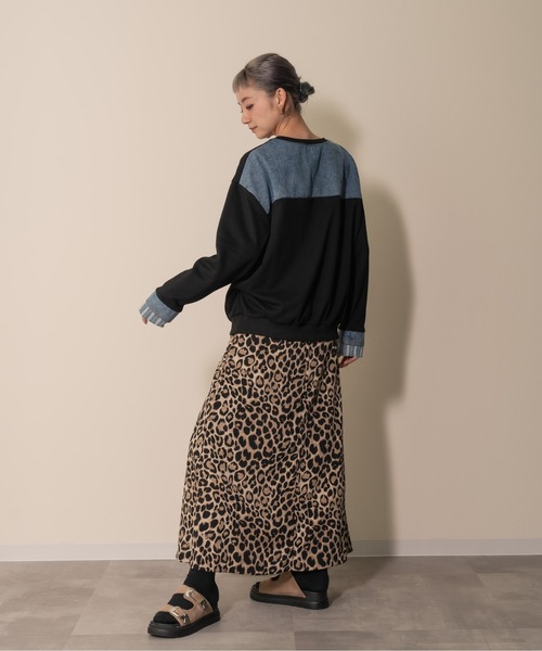 【ZOZO限定商品】デニムポケットドッキングトップス（スウェット）｜DOLLUPOOPS（ドールアップウップス）