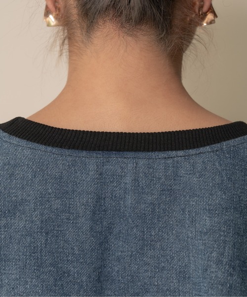 【ZOZO限定商品】デニムポケットドッキングトップス（スウェット）｜DOLLUPOOPS（ドールアップウップス）