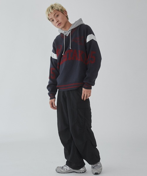 WEGO（ウィゴー）の「WEGO/ラインリブゲームロゴプルオーバー（ニット/セーター・メンズ・ネイビー/ホワイト・LARGE/MEDIUM）」の4枚目の写真