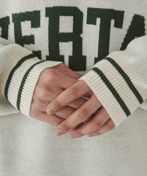 WEGO（ウィゴー）の「WEGO/ラインリブゲームロゴプルオーバー（ニット/セーター・メンズ・ネイビー/ホワイト・LARGE/MEDIUM）」の6枚目の写真