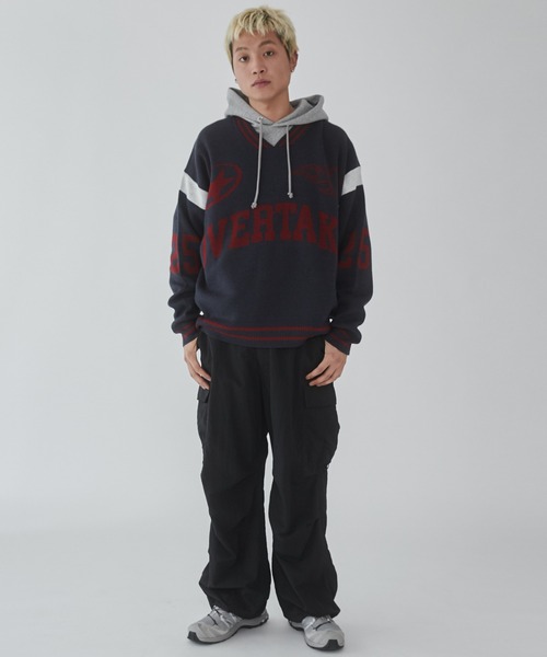 WEGO（ウィゴー）の「WEGO/ラインリブゲームロゴプルオーバー（ニット/セーター・メンズ・ネイビー/ホワイト・LARGE/MEDIUM）」の17枚目の写真