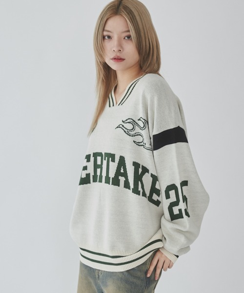 WEGO（ウィゴー）の「WEGO/ラインリブゲームロゴプルオーバー（ニット/セーター・メンズ・ネイビー/ホワイト・LARGE/MEDIUM）」の11枚目の写真