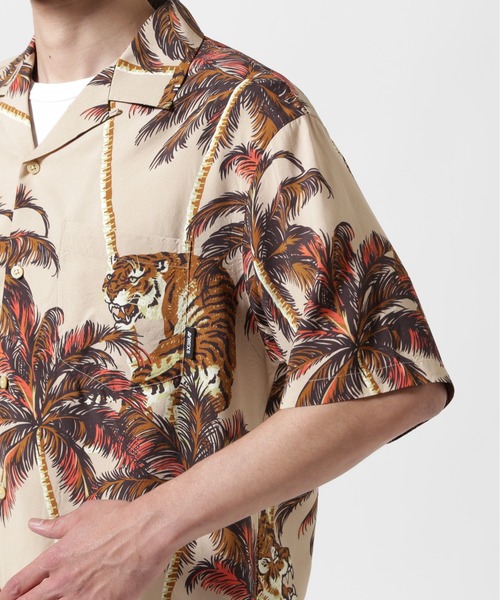 AVIREX（アヴィレックス）の「ALOHA SHIRT "TIGER & PALM TREE" / アロハシャツ "タイガー＆ パームツリー" / AVIREX / アヴィレックス（シャツ/ブラウス・メンズ・ホワイト/ブラック/ライトピンク・MEDIUM/LARGE/X-LARGE/XX-LARGE）」の21枚目の写真