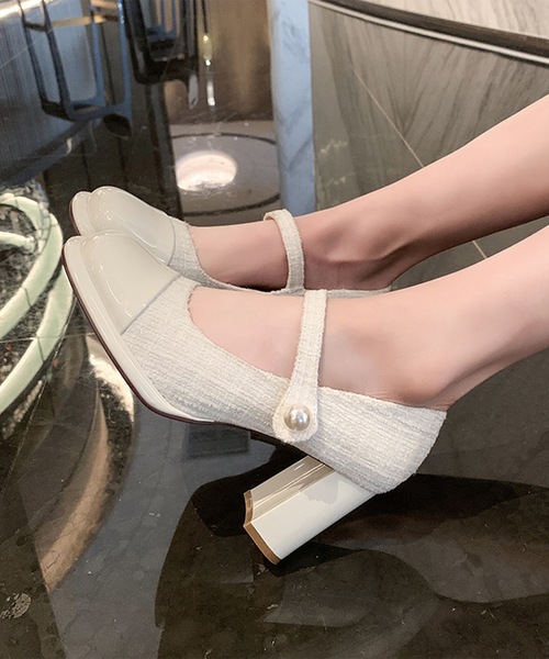 Lace Ladies(レースレディース)の「ツイード ドッキング ストラップ チャンキー パンプス(パンプス・レディース・アイボリー・22.5cm/23cm/23.5cm/24cm/24.5cm)」の14枚目の写真