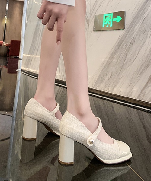 Lace Ladies(レースレディース)の「ツイード ドッキング ストラップ チャンキー パンプス(パンプス・レディース・アイボリー・22.5cm/23cm/23.5cm/24cm/24.5cm)」の16枚目の写真