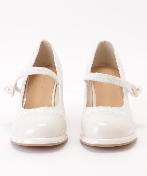Lace Ladies(レースレディース)の「ツイード ドッキング ストラップ チャンキー パンプス(パンプス・レディース・アイボリー・22.5cm/23cm/23.5cm/24cm/24.5cm)」の4枚目の写真