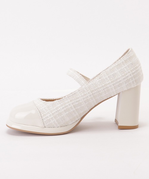 Lace Ladies(レースレディース)の「ツイード ドッキング ストラップ チャンキー パンプス(パンプス・レディース・アイボリー・22.5cm/23cm/23.5cm/24cm/24.5cm)」の5枚目の写真