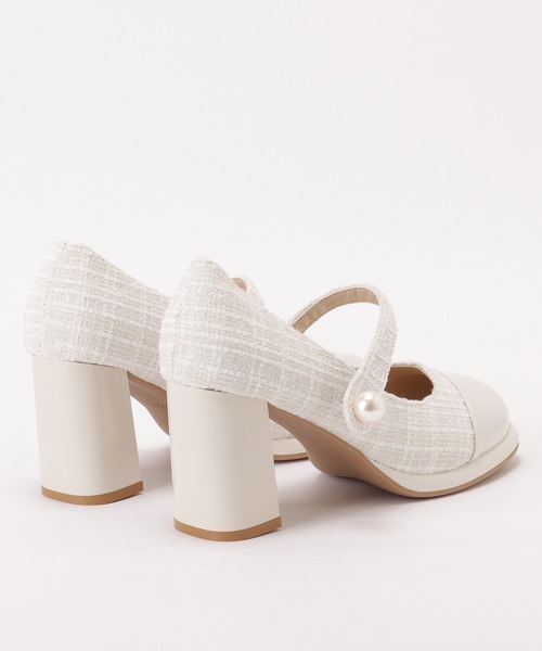 Lace Ladies(レースレディース)の「ツイード ドッキング ストラップ チャンキー パンプス(パンプス・レディース・アイボリー・22.5cm/23cm/23.5cm/24cm/24.5cm)」の8枚目の写真