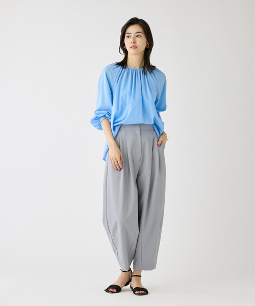 I.T.'S international（イッツインターナショナル）の「ラグランギャザーブラウス（シャツ/ブラウス・レディース・サックスブルー/オレンジ/グレー/オフホワイト・フリー）」の17枚目の写真