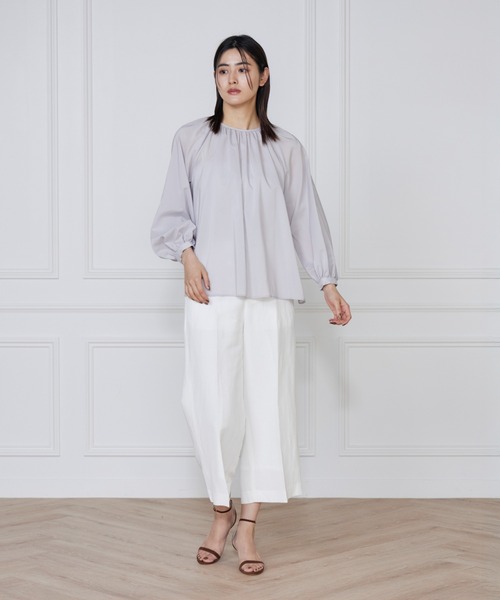 I.T.'S international（イッツインターナショナル）の「ラグランギャザーブラウス（シャツ/ブラウス・レディース・サックスブルー/オレンジ/グレー/オフホワイト・フリー）」の19枚目の写真