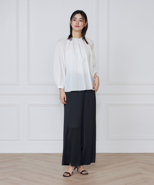 I.T.'S international（イッツインターナショナル）の「ラグランギャザーブラウス（シャツ/ブラウス・レディース・サックスブルー/オレンジ/グレー/オフホワイト・フリー）」の22枚目の写真