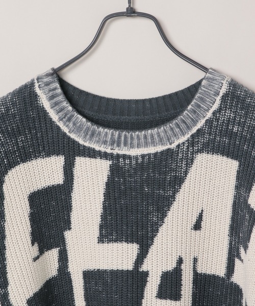 JEANASIS（ジーナシス）の「リバースダイロゴBIGプルオーバー/321915（ニット/セーター・レディース・チャコールグレー/レッド/ネイビー/グレー・FREE）」の5枚目の写真