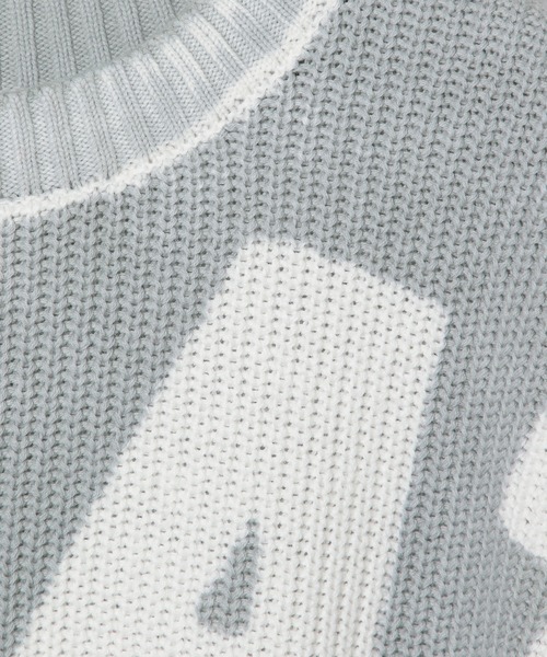 JEANASIS（ジーナシス）の「リバースダイロゴBIGプルオーバー/321915（ニット/セーター・レディース・チャコールグレー/レッド/ネイビー/グレー・FREE）」の13枚目の写真