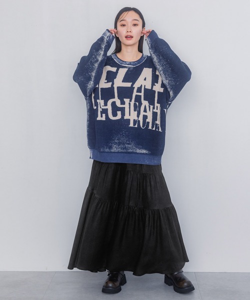 JEANASIS（ジーナシス）の「リバースダイロゴBIGプルオーバー/321915（ニット/セーター・レディース・チャコールグレー/レッド/ネイビー/グレー・FREE）」の17枚目の写真