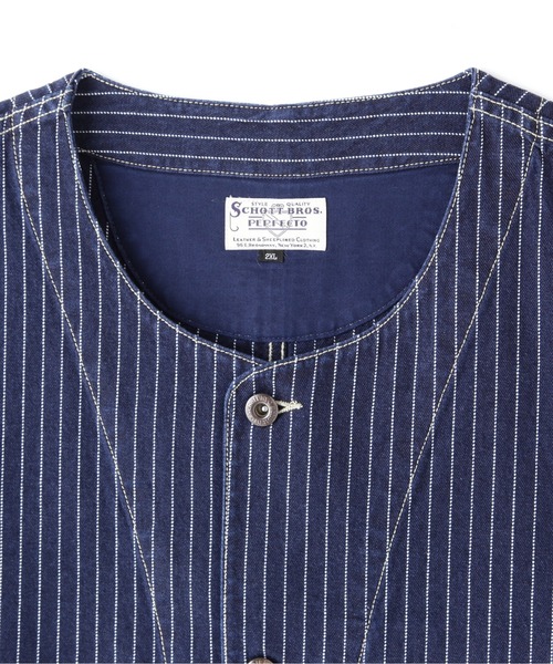 Schott ダークブルー デニム ベスト OLD HICKORY DENIM VEST/オールドヒッコリーデニムベスト