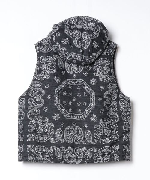 superNova.(スーパーノヴァ)の「【superNova. / スーパーノヴァ】Padded hood vest - Bandana jacquard(ダウンベスト・メンズ・ブラック・SMALL/MEDIUM)」の8枚目の写真