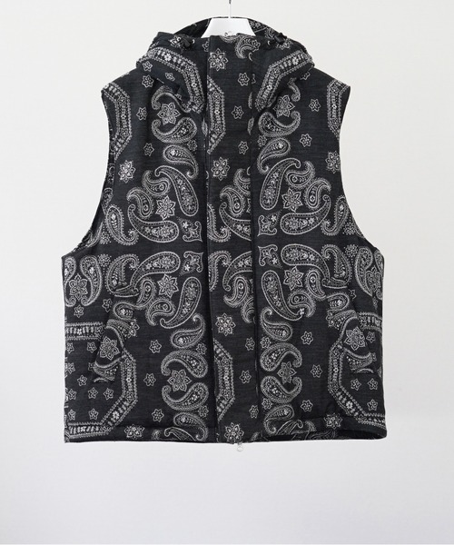 superNova.(スーパーノヴァ)の「【superNova. / スーパーノヴァ】Padded hood vest - Bandana jacquard(ダウンベスト・メンズ・ブラック・SMALL/MEDIUM)」の6枚目の写真
