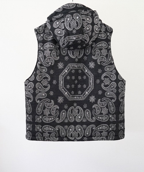superNova.(スーパーノヴァ)の「【superNova. / スーパーノヴァ】Padded hood vest - Bandana jacquard(ダウンベスト・メンズ・ブラック・SMALL/MEDIUM)」の7枚目の写真