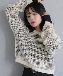 【cheriella】メッシュニット×シアートップス 2枚SET MESH KNIT × SHEER TOPS 2-PIECE SET