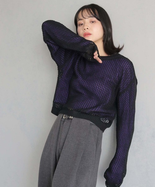 cheriella】メッシュニット×シアートップス 2枚SET MESH KNIT × SHEER