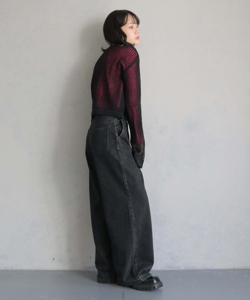 cheriella（シェリエラ）の「【cheriella】メッシュニット×シアートップス 2枚SET MESH KNIT × SHEER TOPS 2-PIECE SET（ニット/セーター・レディース・ピンク/パープル/ブルー/アイボリー・M）」の8枚目の写真