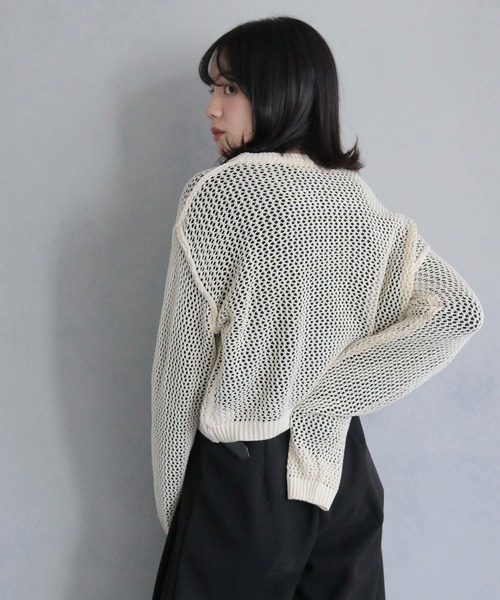 cheriella（シェリエラ）の「【cheriella】メッシュニット×シアートップス 2枚SET MESH KNIT × SHEER TOPS 2-PIECE SET（ニット/セーター・レディース・ピンク/パープル/ブルー/アイボリー・M）」の22枚目の写真