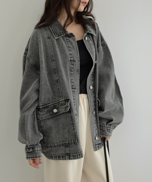 LEPSIM オーバーサイズシルエット グレーデニムジャケット セール