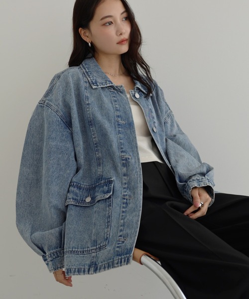 セール】オーバーサイズミドル丈デニムジャケット（デニムジャケット