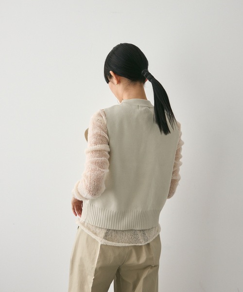 Lutim by u（ルチバイユー）の「Gold Big Button Vest / ゴールドビックボタンベスト（ベスト・レディース・ベージュ/ブラック・FREE）」の6枚目の写真