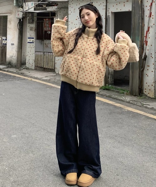 【セール】裏キルディング付きボアブルゾン/ショート丈コート（ブルゾン）｜DIAVEL（ディアベル）