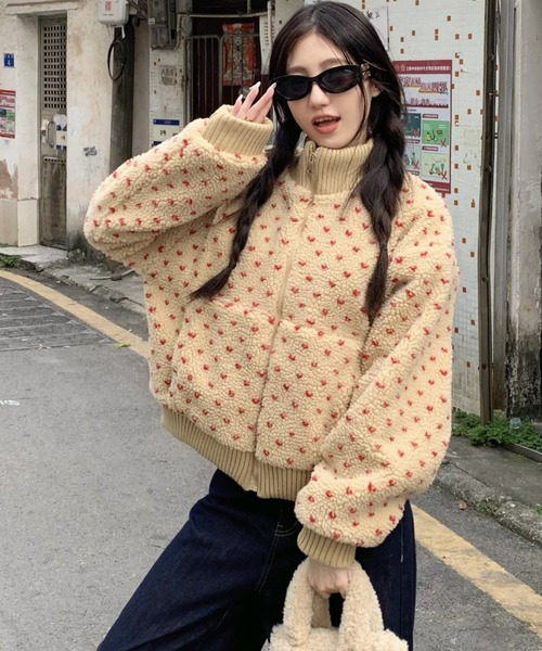 【セール】裏キルディング付きボアブルゾン/ショート丈コート（ブルゾン）｜DIAVEL（ディアベル）